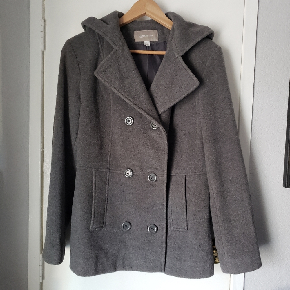 Croft & Barrow gray wool medium pea coat